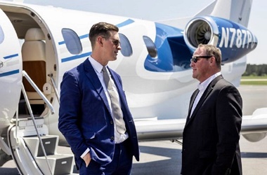 Geschäftsreise im Privatjet